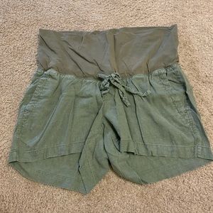 Olive Green Maternity Shorts